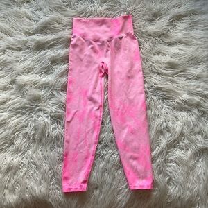 🆕Victoria’s Secret Pink High Waist Rib Ankle Legging in Tie-Dye Pink‎